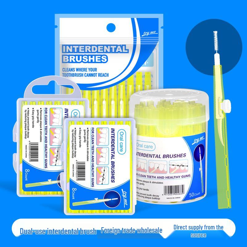 Retractable Push-Pull Interdental Brush for Gap Cleaning