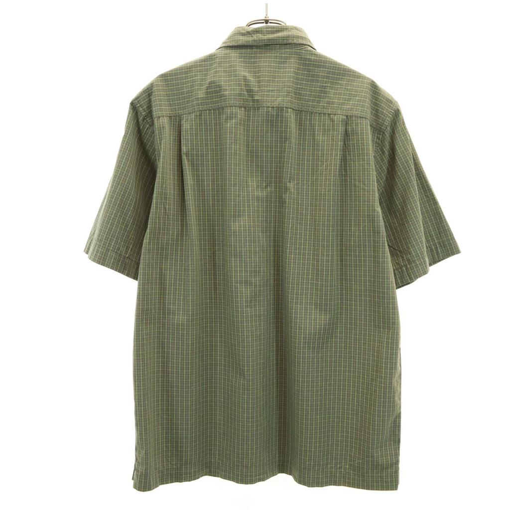 Gap Check Short Sleeve Shirt M Khaki Men's Used