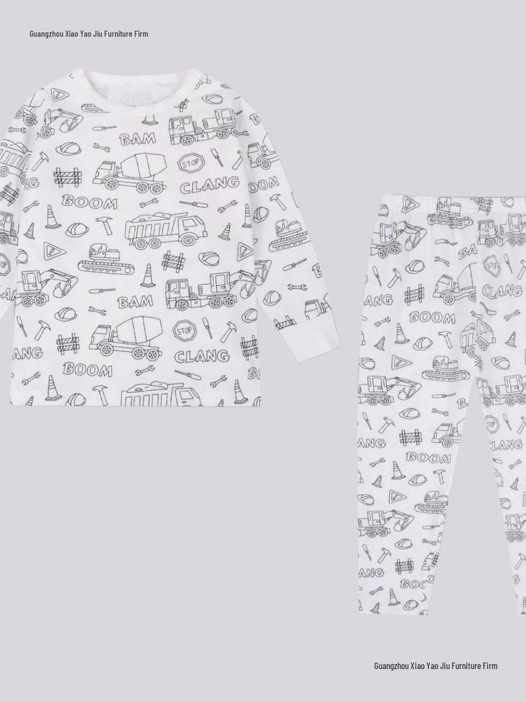 2026 Herbst Mädchen bedrucktes Rundhals-Langarm-Pullover-Set