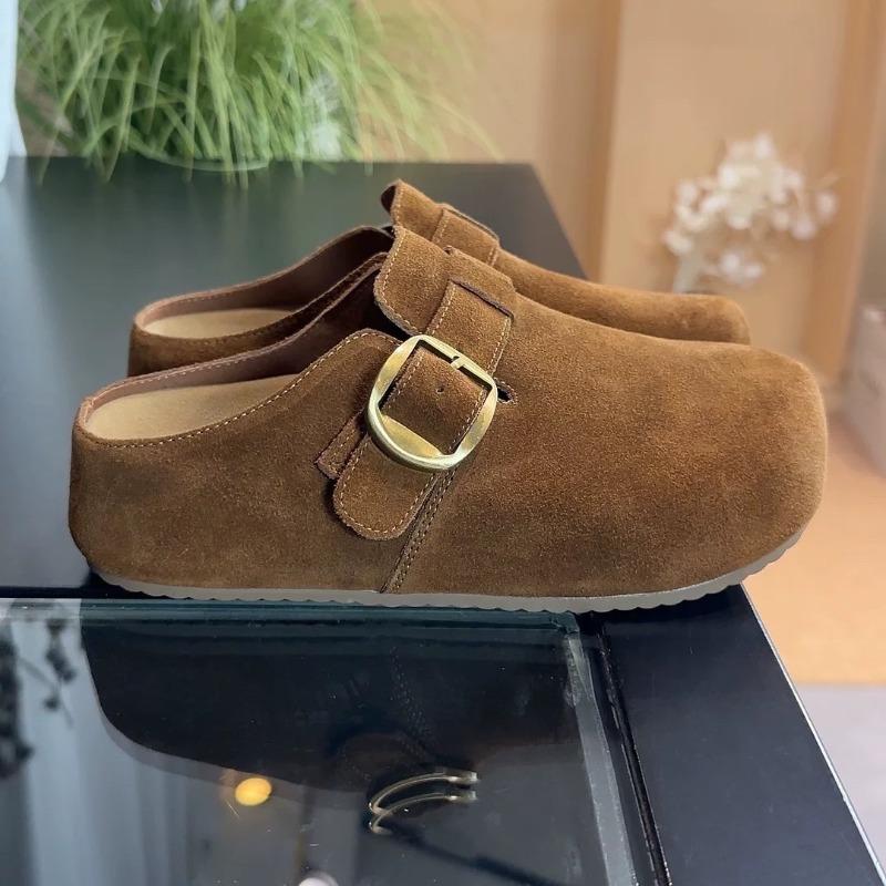 Новые туфли на толстой подошве с увеличением роста женские полушлепанцы с откидным верхом ленивые туфли на одну ногу 35 коричневый 2630₽