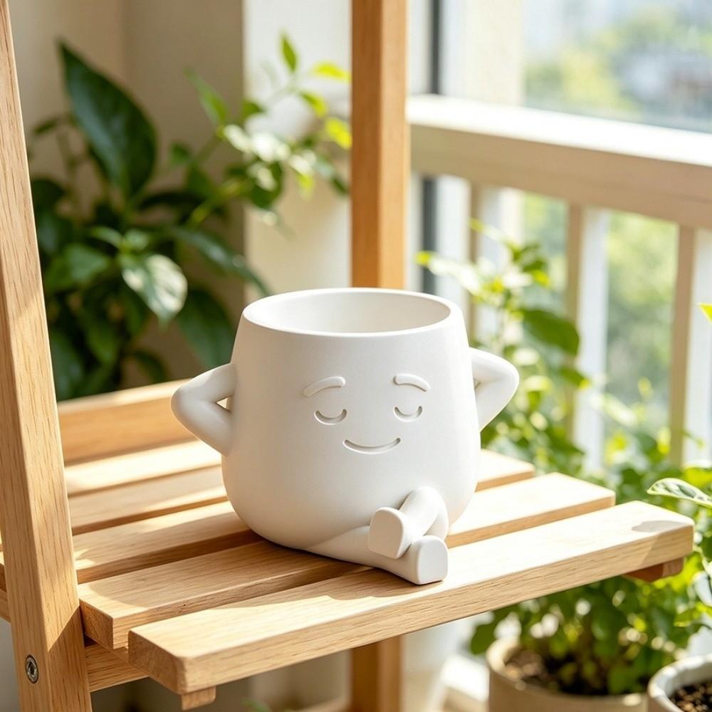 3D Printed Plant Pot Stylish Design Desktop Decoration Novelty Flowerpot Office