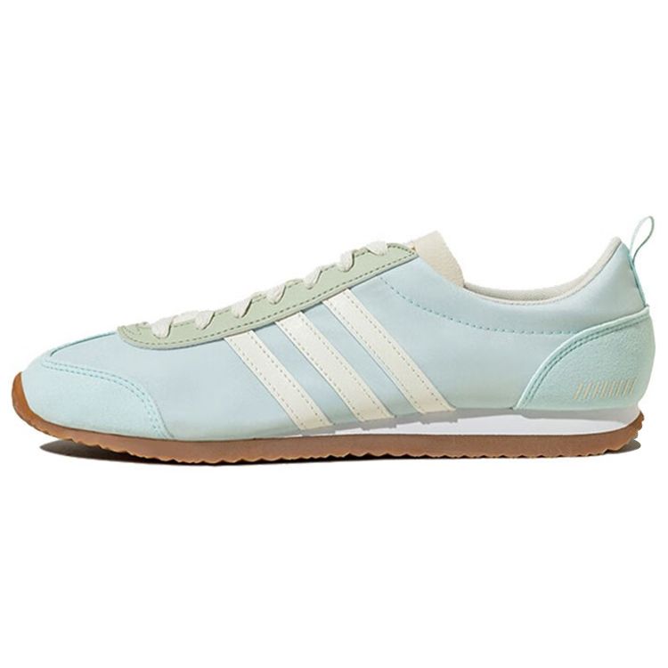 Adidas Neo Lace-Up Flat Comfortable Fabric Synthetic Leather Durable Low-Top Running Shoes Unisex Sneakers White Green HP9677