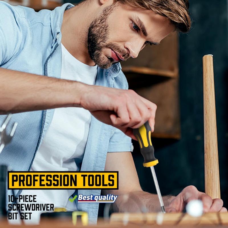 10PCS Multipurpose Handle Screwdrivers Set With Magnetic Insulated Security Repair Hand Tools Cross/Straight Type Screw Driver
