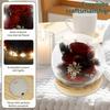 Artificial Rose Flowers Glass Cover Simulation Eternal Rose Flower Mothers Day Gifts Party Supply Valentine's Day Wedding Decor