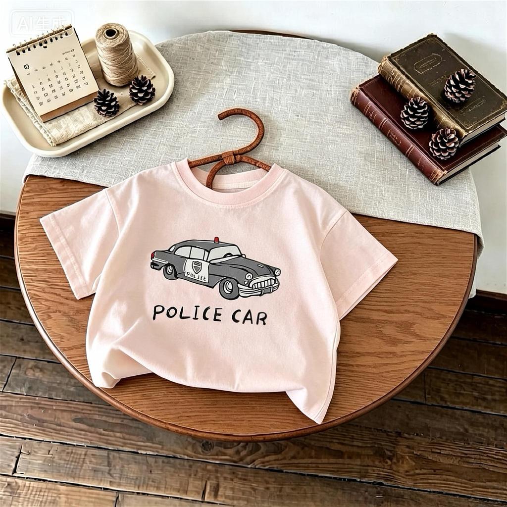 Children Clothes Printed Car Tshirt Summer Short Sleeve Tops Kids Tees Childrens Wear Girl And Boy Casual Crewneck T Shirts