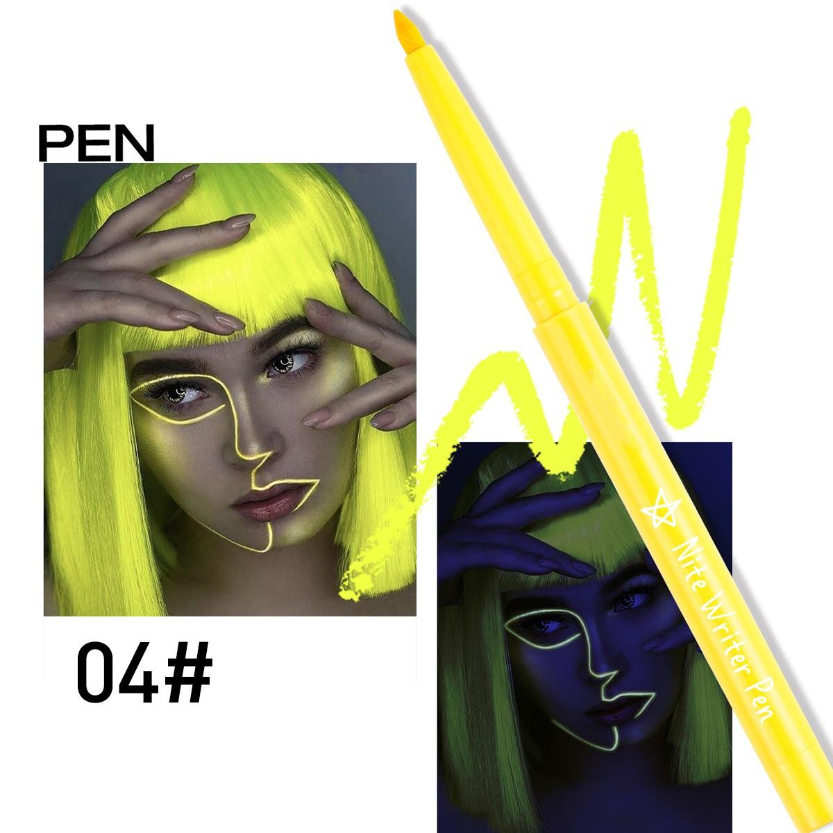 

Красочная УФ-водостойкая светящаяся подводка для глаз, гелевая ручка, флуоресцентная подводка для глаз, ручка для Хэллоуина, рождественской вечеринки, сценического цвета, ручка для рисования лица