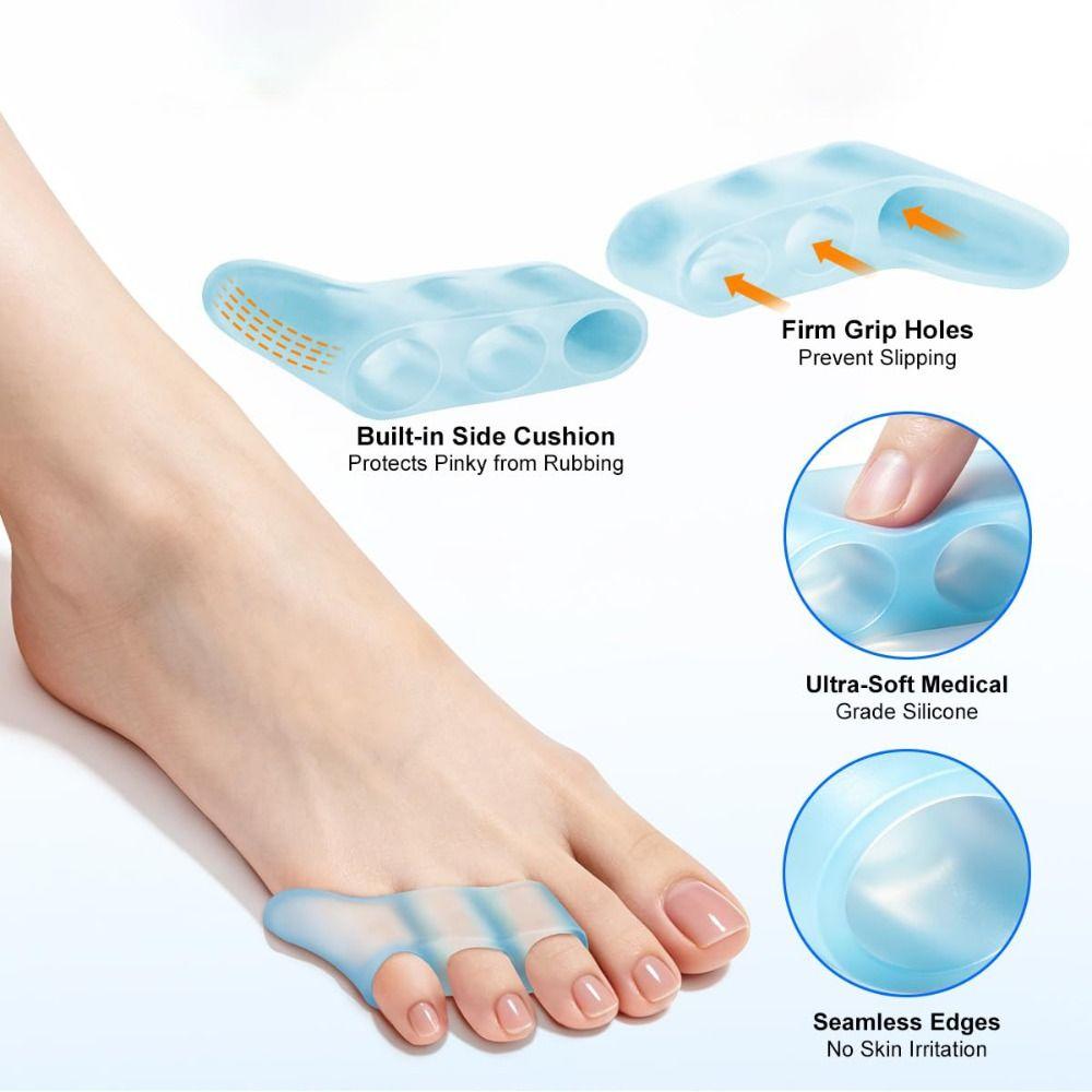 2Pcs Little Toe Fit Toe Toe Separate Protector Three-Hole Design Bunion Corrector Bunion