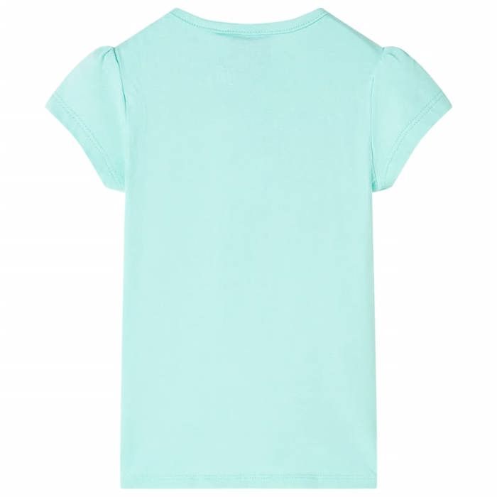 Children's T-shirt with Floral Pattern In Light Mint Color 5 Sizes Available