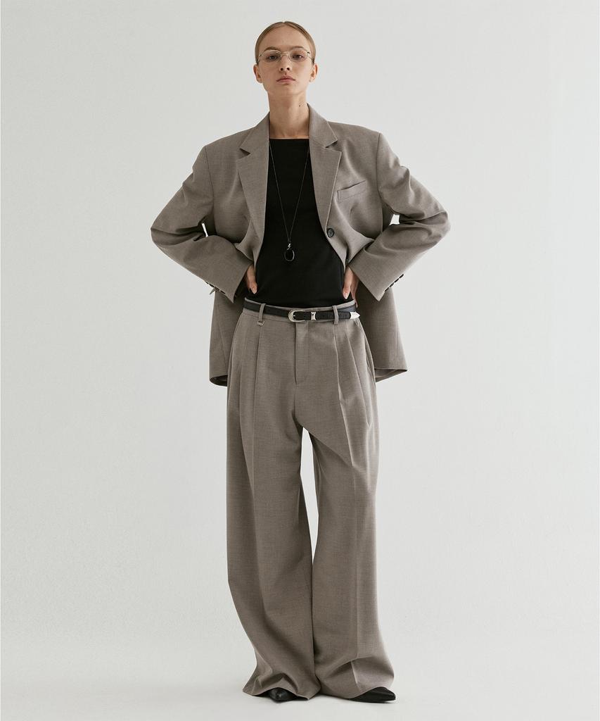From Wear Signature Wide Pintuck Trousers Grey