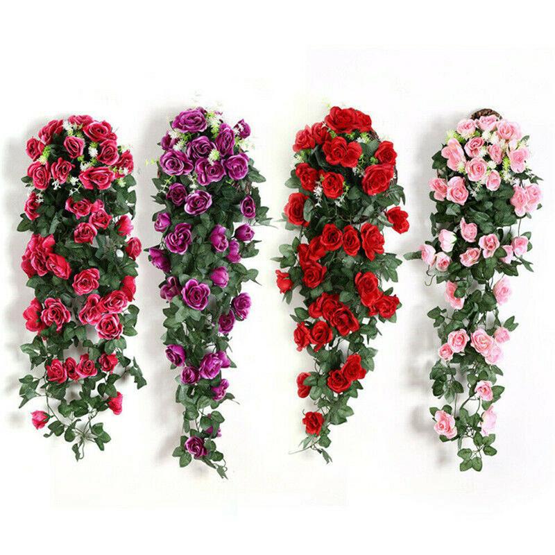 Artificial Flowers 90cm Silk Rose Fake Garland Vine Ivy Plant Leaves Decor Home