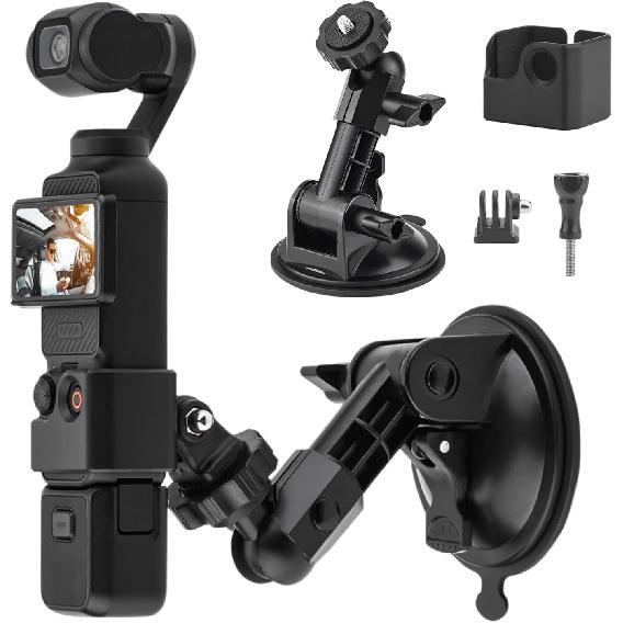 Suction Cup Mount for DJI Osmo Pocket 3 Accessories, Car Windshield Dashboard Holder with Expansion Adapter for DJI Osmo Pocket 3 Car Mount, GoPro