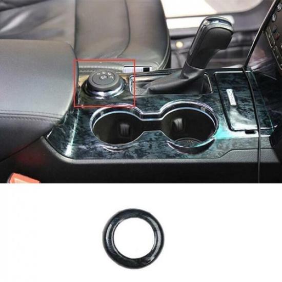 Switch Button Cover Ring Driving Mode Black Wood Grain For Ford Explorer 2011-19