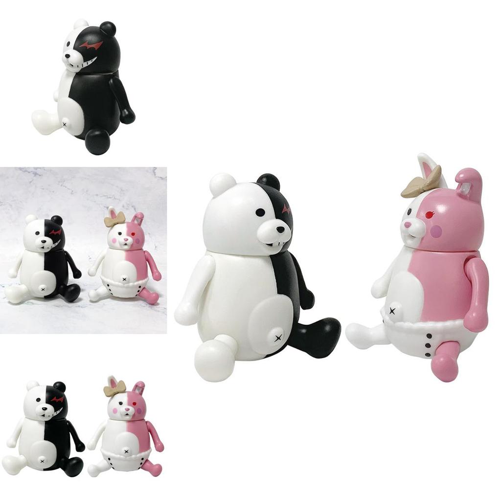 Danganronpa Trigger Happy Havoc Monokuma und Monomi PVC Modell Ornament mit beweglichen Gelenken als Geschenk