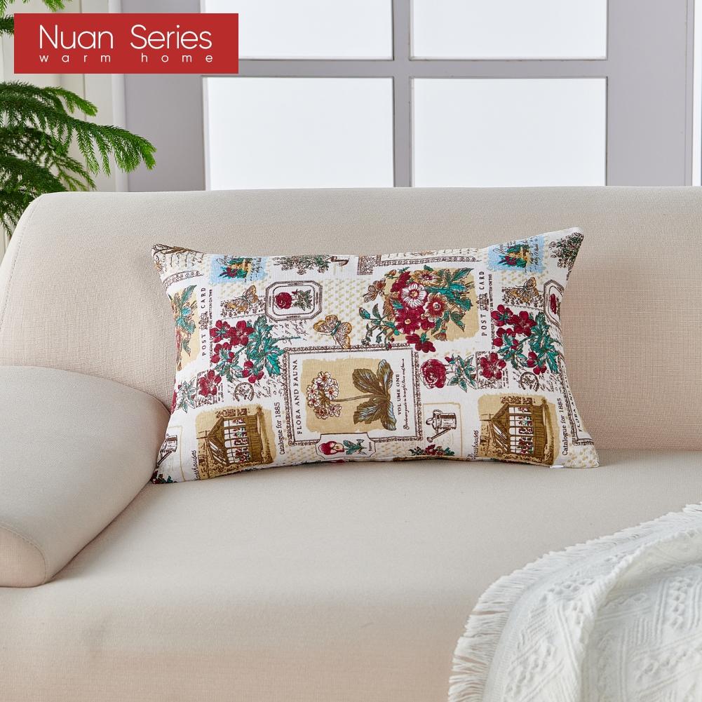 1PC Nuan Series Versatile American Retro Cotton and Linen Comfortable Pillowcase Cushion Cover for Sofa Bed Living Room Bedroom Home Decor