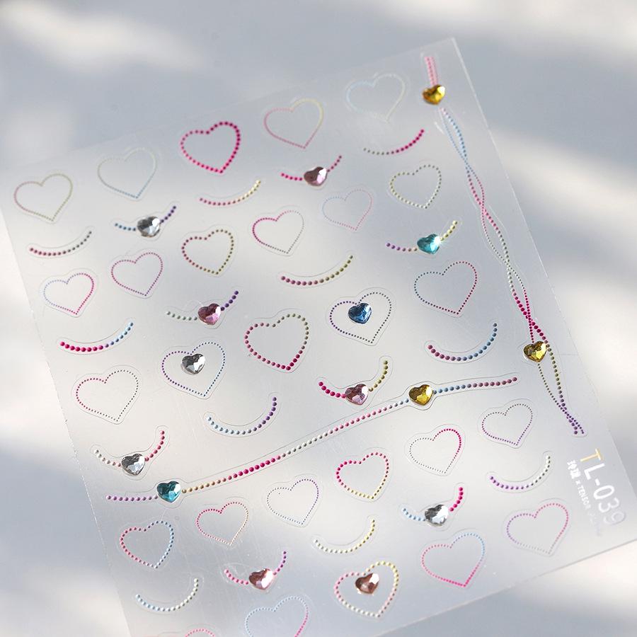 

Ferrite Heart Drill Nail Art Stickers - TL039