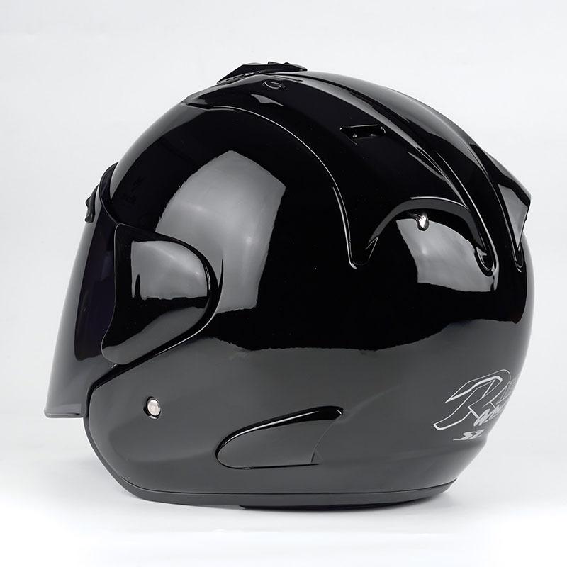 Men and Women Motorcycle Scooter Helmet Ram3 Bright Black Half Helmet Off-Road Summer Racing Safety Helmet Casque Capacete Casco