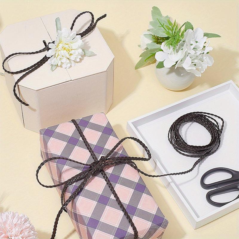 5m 6mm/8mm Tartós DIY Egyenletes Vastagságú 5 Szálas Rugalmas PU Bőr Hosszú Élettartamú Kiegészítők Gondosan Fonott Fonott Egyszínű