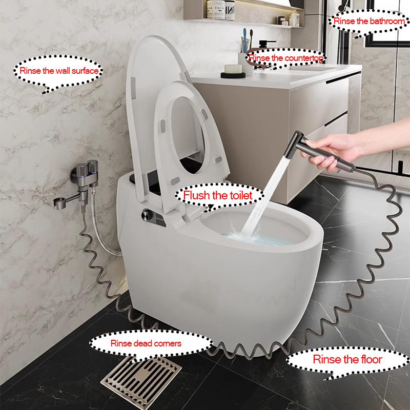 Toilet Spray Gun Telescopic Hose Women's Washing Machine Water Inlet Pipe Telephone Line Spring Tube Shower Showerhead Faucet Elastic Water Pipe