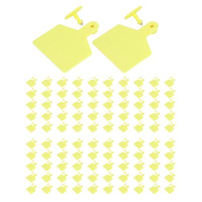 100 Set Etichete Urechi Vite Blank, Mari, Galbene, pentru Identificarea Animalelor, Consumabile pentru Manipularea Animalelor