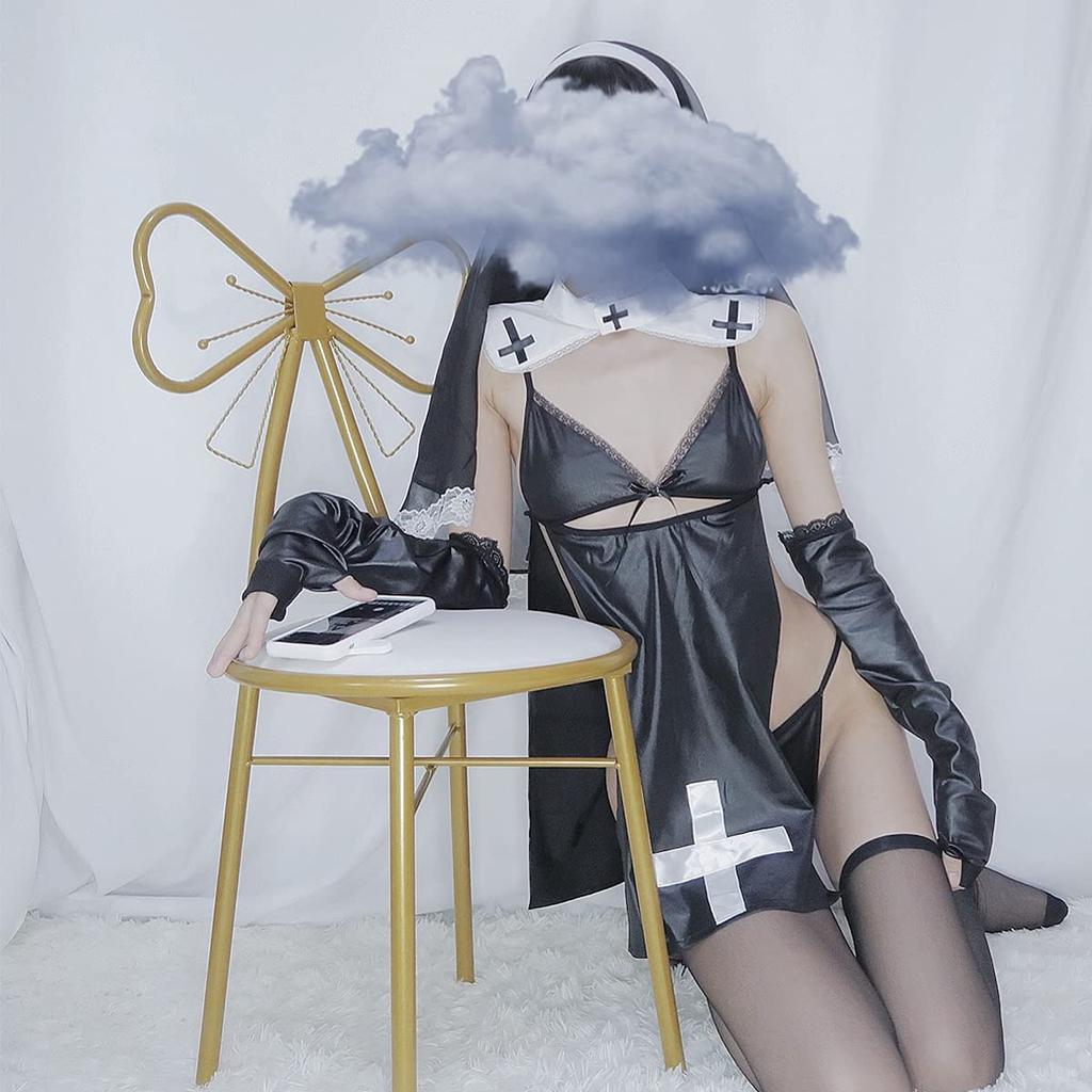 Sexy Nun Cosplay Maid Clothes Cute Babydoll Lingerie Cosplay Nun Saint Pastor Missionary Sister Cosplay Nun Clothes Church Choir Costume Cosplay