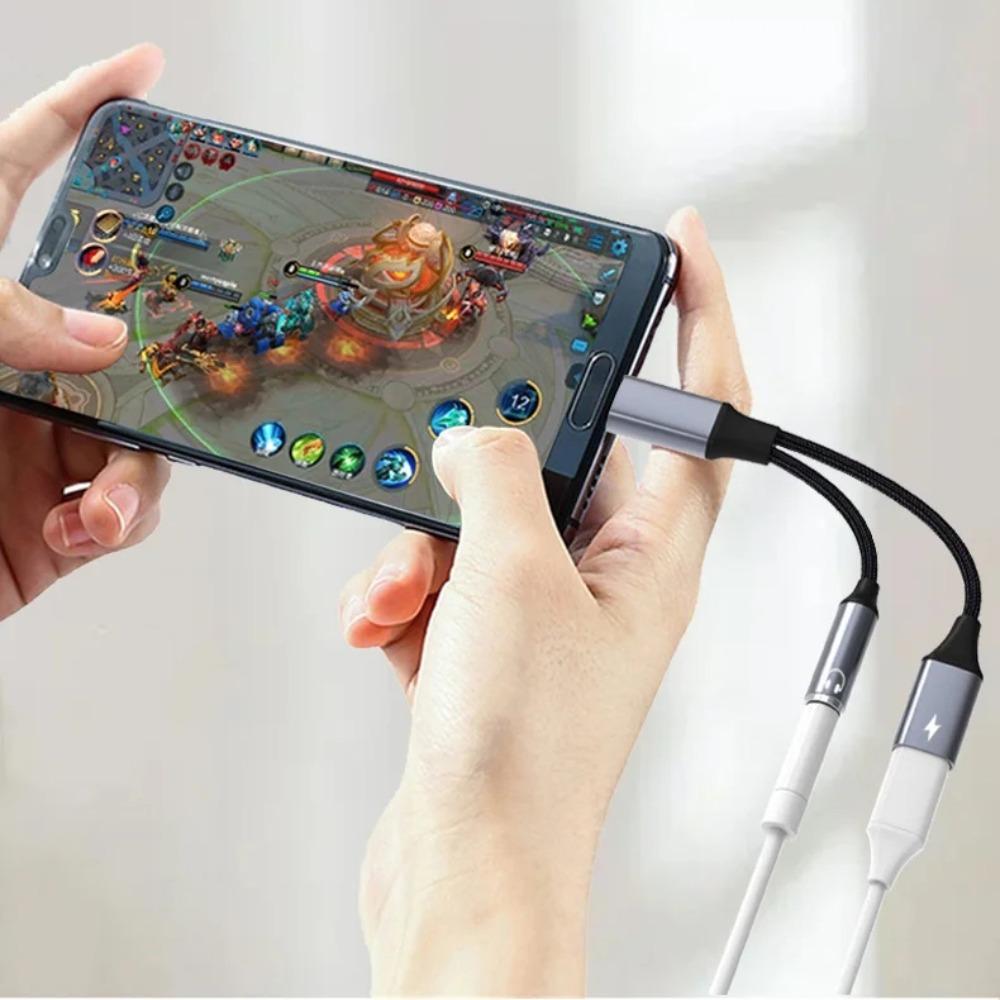 OTG adaptér Typ C na duální kabel Typ C konvertor 2 v 1 USB Typ C audio kabel pro telefon/sluchátka