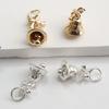 14K Gold Plated Zircon Bow Bell Pendant for DIY Bracelet, Necklace, or Christmas Ornament