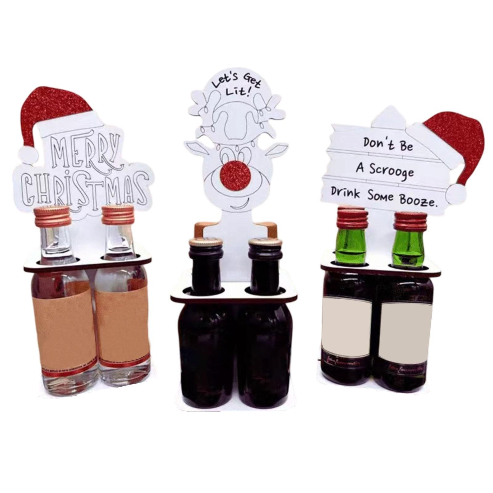 

Obbird Рождественский уникальный держатель для денег Забавный держатель для бутылок ликера (3ПК) One Size