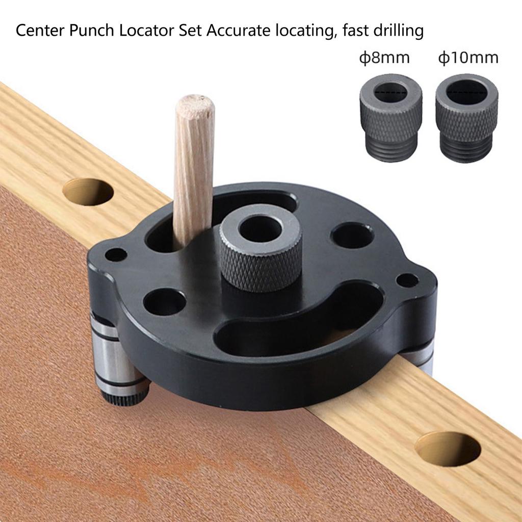 Round Hole Punch Locator Set Self Adaptive Centering Woodworking  Puncher with Drill Bushings Center Drill Locator