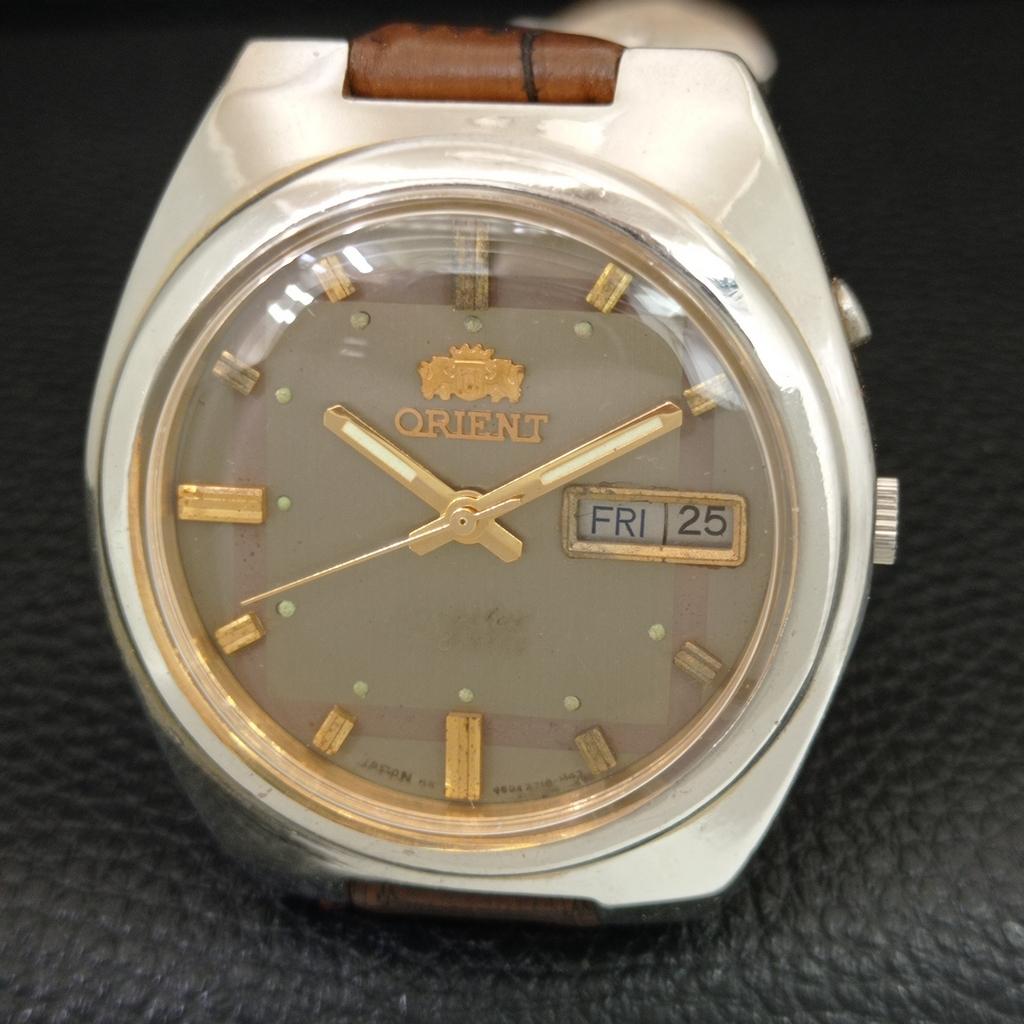 JAPAN VINTAGE ORIENT CRYSTAL AUTOMATIC 46941 MENS ORIGINAL DIAL WATCH a707790-1