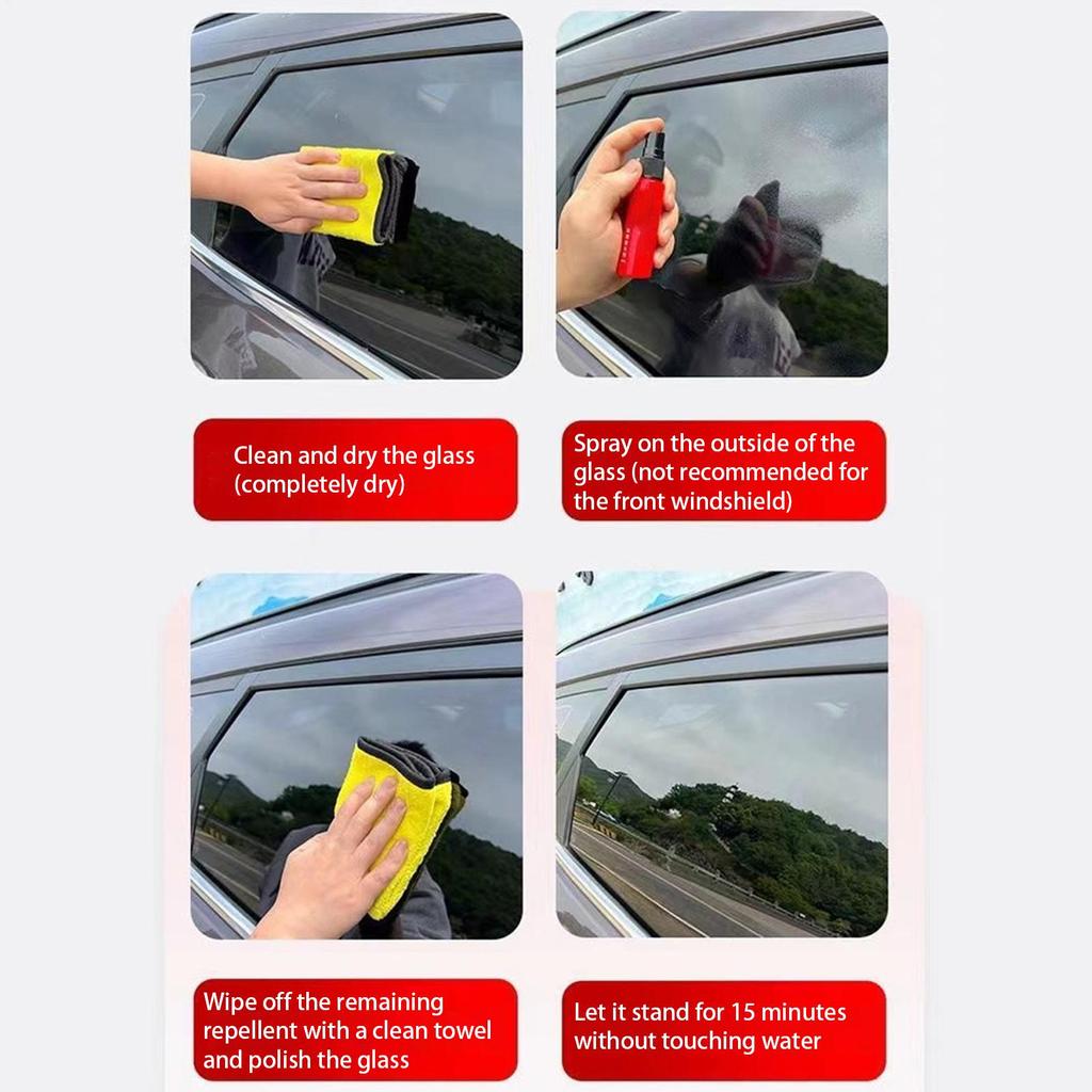 Car Glass Anti-rain Water Spray Repellent Nano Coating Hydrophobic Waterproof Agent Oil Film Removing Auto Glass Film Agent