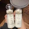 1PC Transparent Simple Sports Water Cup PC Plastic Bouncing Straw Portable Drop resistant Cup Creative water bottle sports hydr
