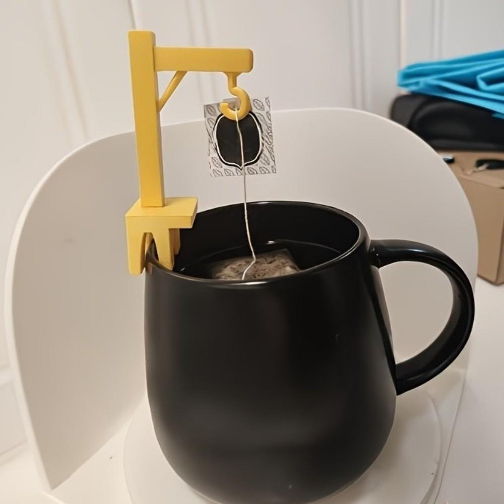 8PCS Plastic Tower Crane Tea Bag Holder Funny Tea Bag Hook Novelty Tea Bag Fixing Clip  Office