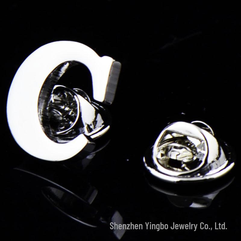 High-Quality Brass English Letter Brooches A-Z for Men & Women – Suit, Jacket, Shirt Badge.