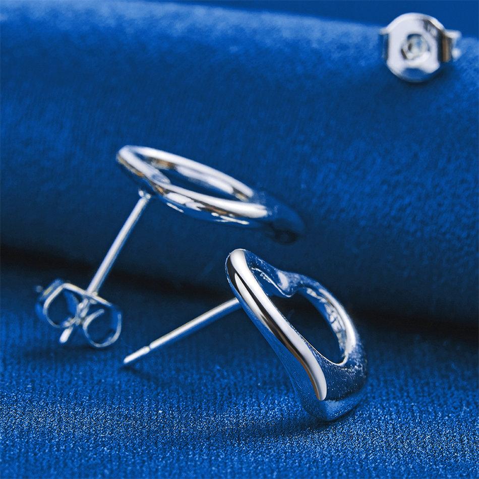 925 Sterling Silver Exquisite Six Hollow Heart Stud Earrings for Women Fashion Wedding Gift Accessories Party