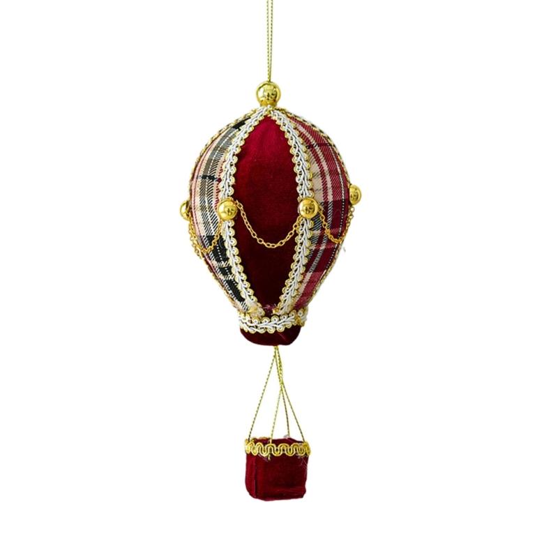 Schuim Hete Luchtballon Kerstversiering met Stofbekleding en Kettingversiering voor Takken en Cadeaupresentaties