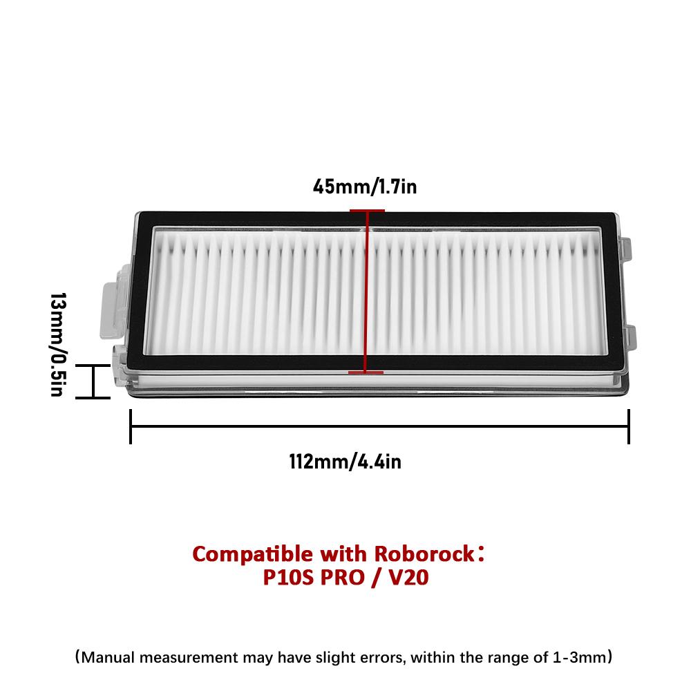 Filter Replacement For Roborock P10S Pro/V20/Qrevo Master/Qrevo Slim /Saros Z70 /G30 Space /P10S Pro Plus Robot Vacuum Cleaner Filter Accessories