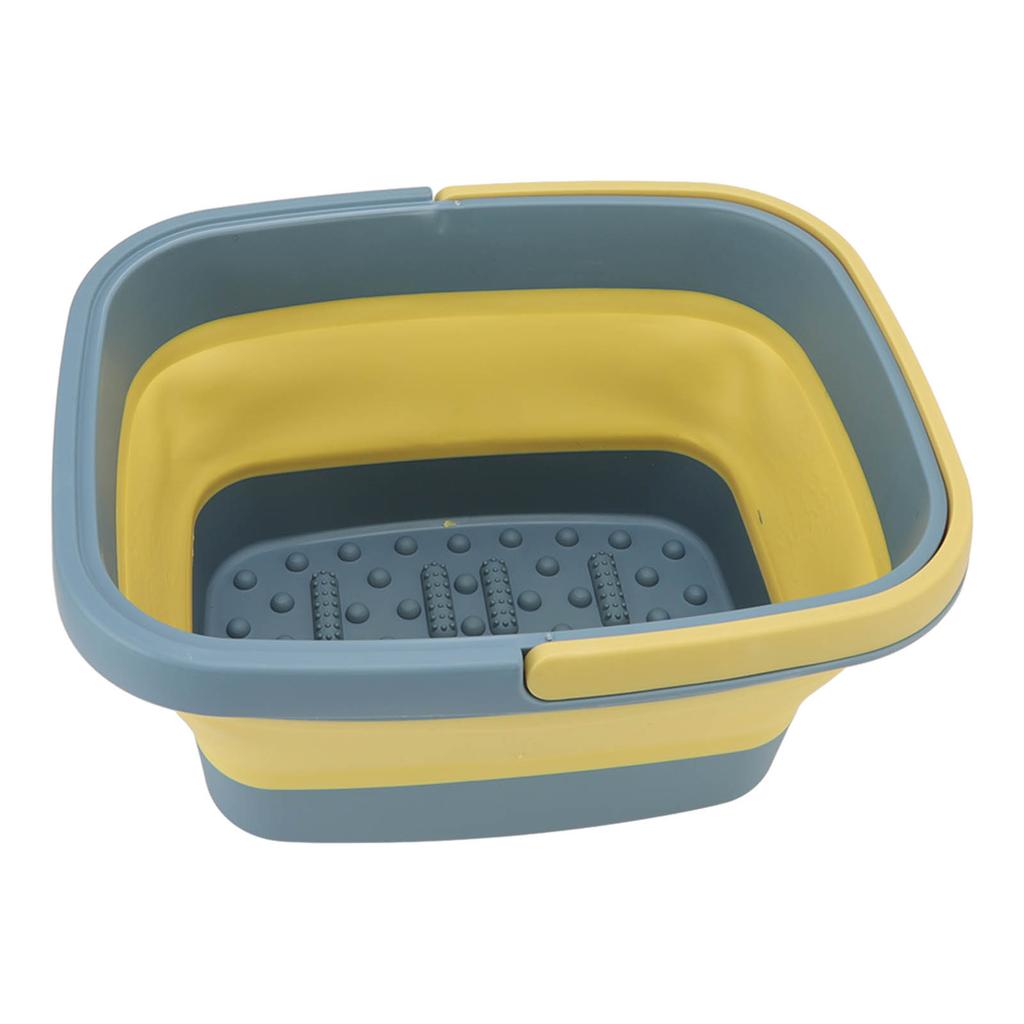 Foldable Foot Tub Portable Silicone Foot Massage Bath Bucket Household Foot Spa Basin Blue