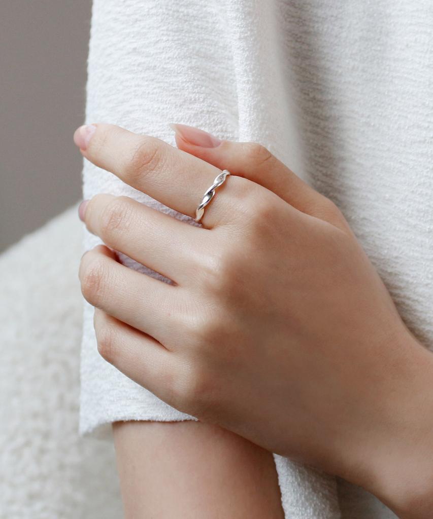 47Bag 925 Silver Couple Rings Friendship Rings Tresse