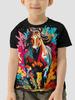 Children's Boy's Clothing Design Horse Riding T-shirty Korean Children's Clothes 2024 Kids Spring Clothes Child T-shirt Top Boys