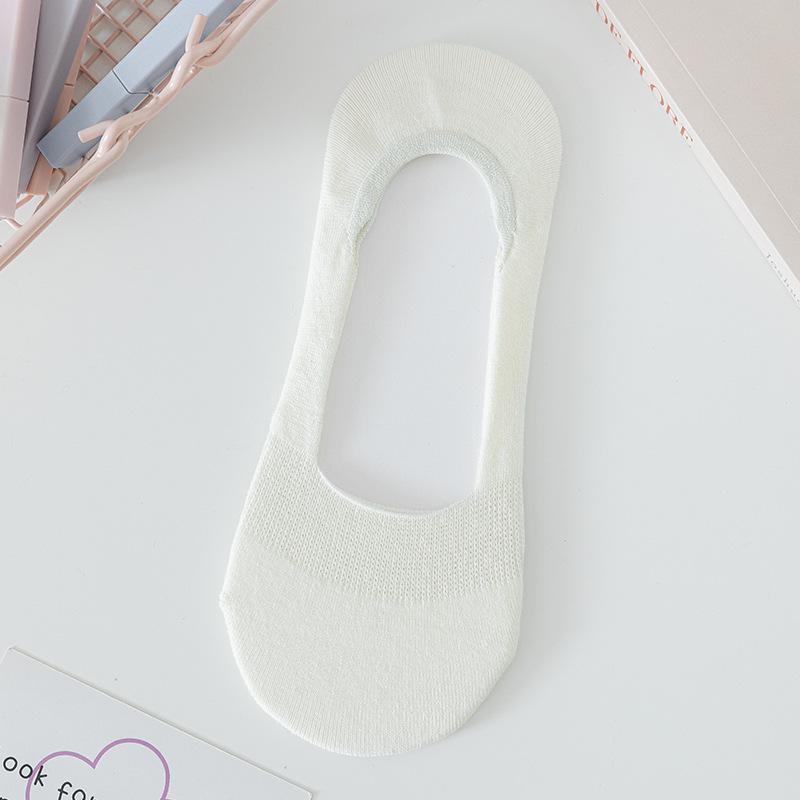 Female Summer Thin Does Not Fall with Solid Color Shallow Mouth Invisible Boat Socks