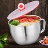 Rice Bowl 316 Stainless Steel Dormitory Instant Noodle Bowl Leak Proof with Lid Ramen Bowl Large Capacity Fast Food Bowl Canteen