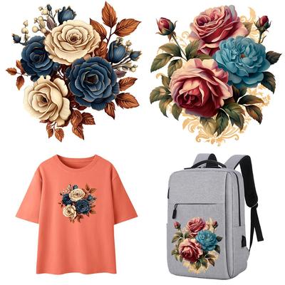 Toppa con fiori di cartone animato, da stirare, per vestiti da ragazza, toppe, vestiti, piumini, cappotti, fai da te, con felpe, adesivi, trasferimento termico, forniture fai da te.