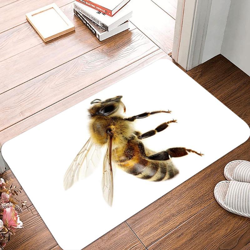 Bees Printing Non-Slip Small Rug Waterproof Easy Clean Floor Mat for Indoor Outdoor Use Durable Home Decor Fashion and Beautiful