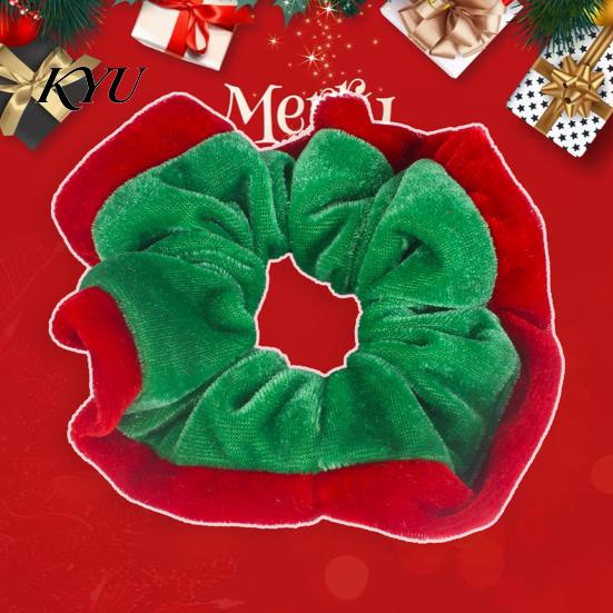 Matte Velvet Hair Scrunchies for Bun Christmas Scrunchies, Soft Elastic Ties Women Girls, Lightweight Party Styling Tools Contrast Color Ponytail