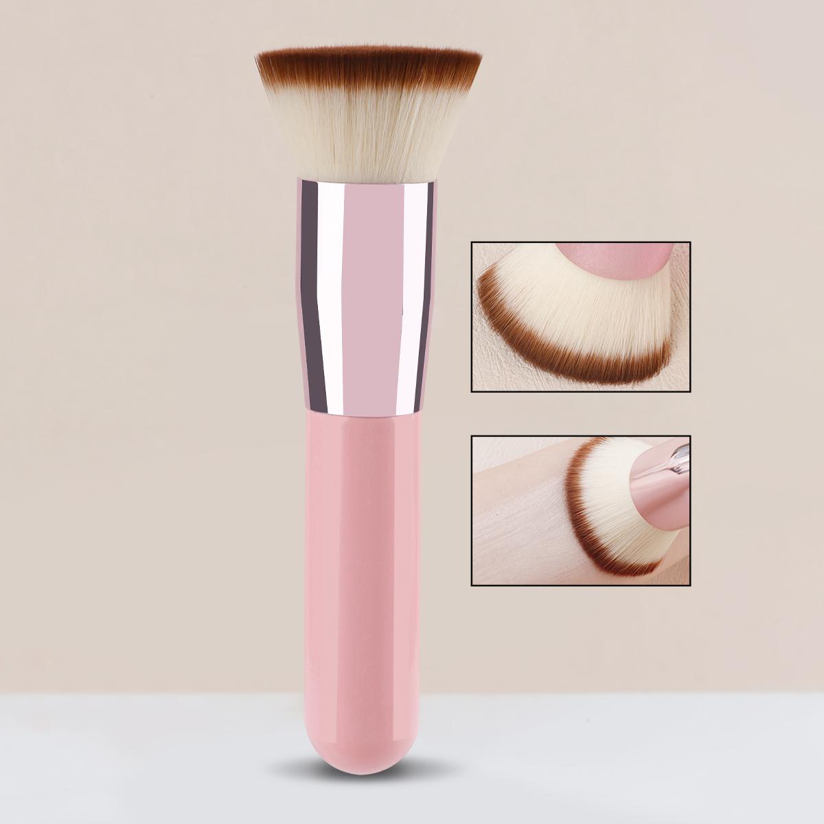 

1Pcs large flat head foundation make-up BB cream liquid foundation soft hair seamless makeup brush concealer рожевий