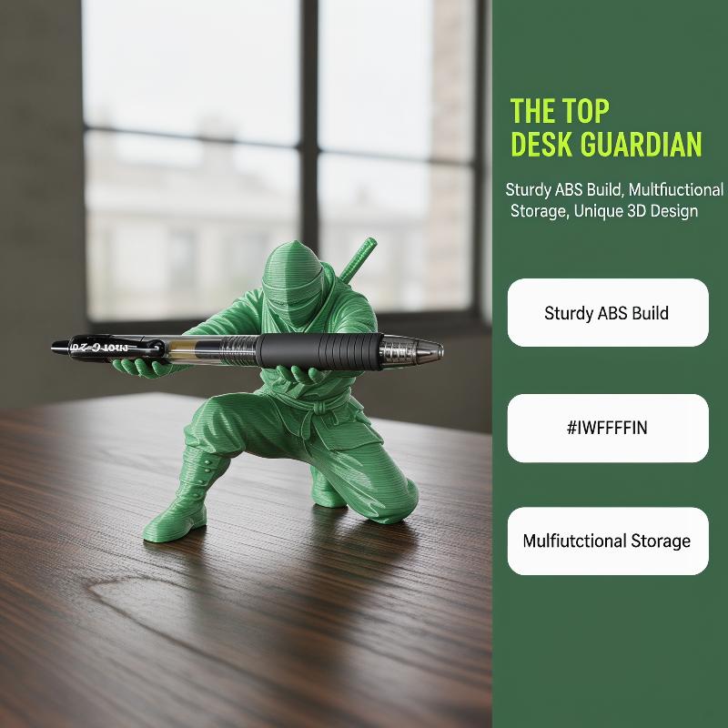 3D Printed Pen Holder Multi-Functional Desktop Organizer Creative Design for Office