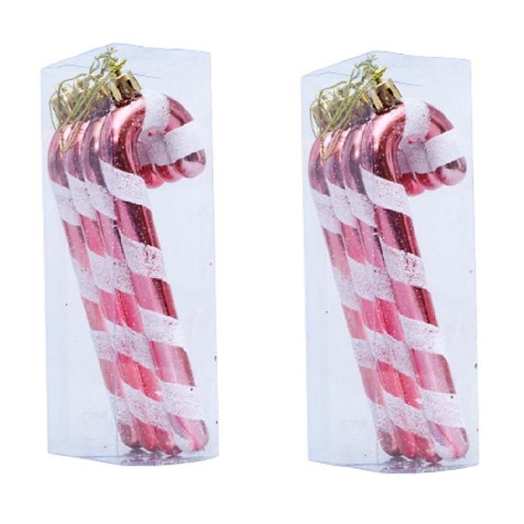 Christmas Candy Canes Pendant Enhancements Plastic Weather Resistant Decorative Rings For Tree Decorations