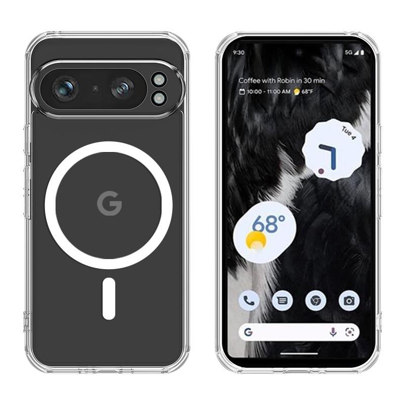 -HD Magnetic Phone Case For Google Pixel 10 9 Pro XL 9A 8A 8 7 7A 6 6A Pro For Magsafe Wireless Charging Acrylic Cover