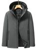 Men's Hooded Thickened Down Jacket with Detachable Liner - Warm Ski Suit for Middle-Aged and Young Adults
