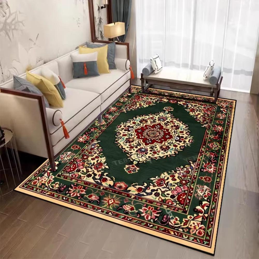 Persian Turkish Printed Carpet for Living Room Decor Sofa Area Floor Mat Bedside Area Rug Balcony Kitchen Table Mat Welcome Rug
